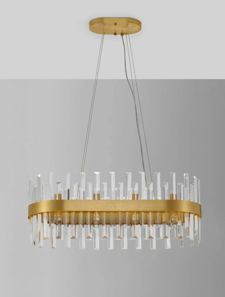 Crown Pendelleuchte 10-flammig Gold-Satiniert