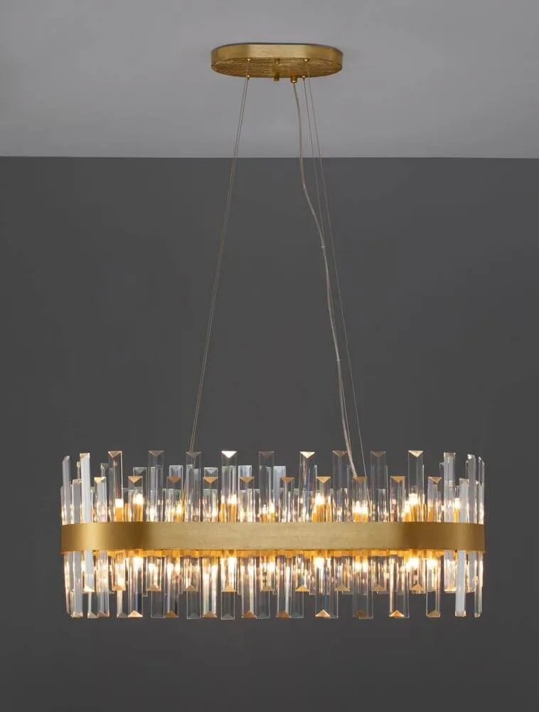 Crown Pendelleuchte 10-flammig Gold-Satiniert