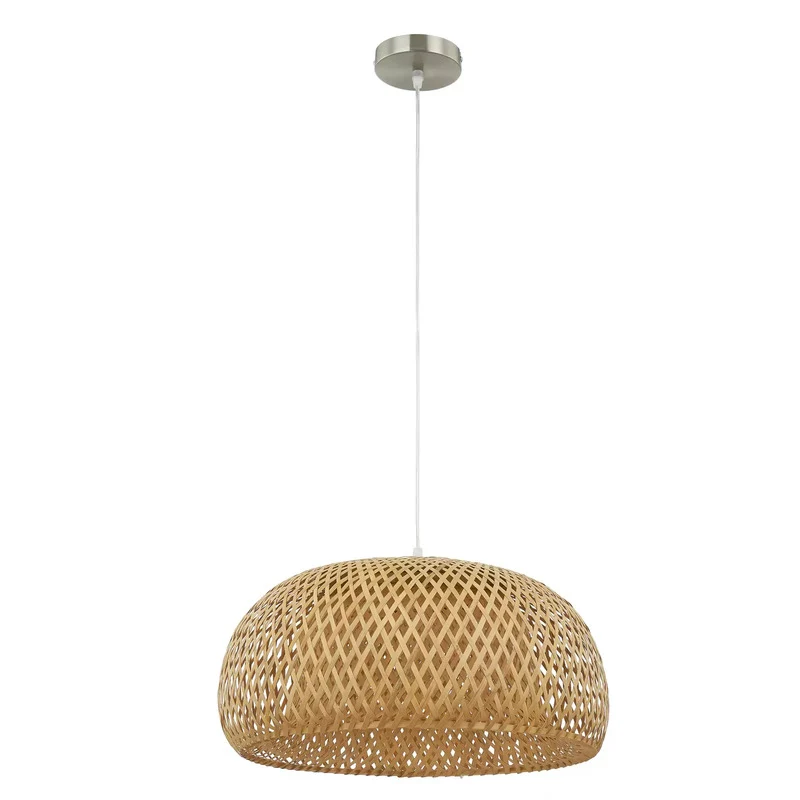 B-Ware Lindby Hängeleuchte Jadwiga Ø45cm Bambus E27 Pendelleuchte Lichtquelle dimmbar