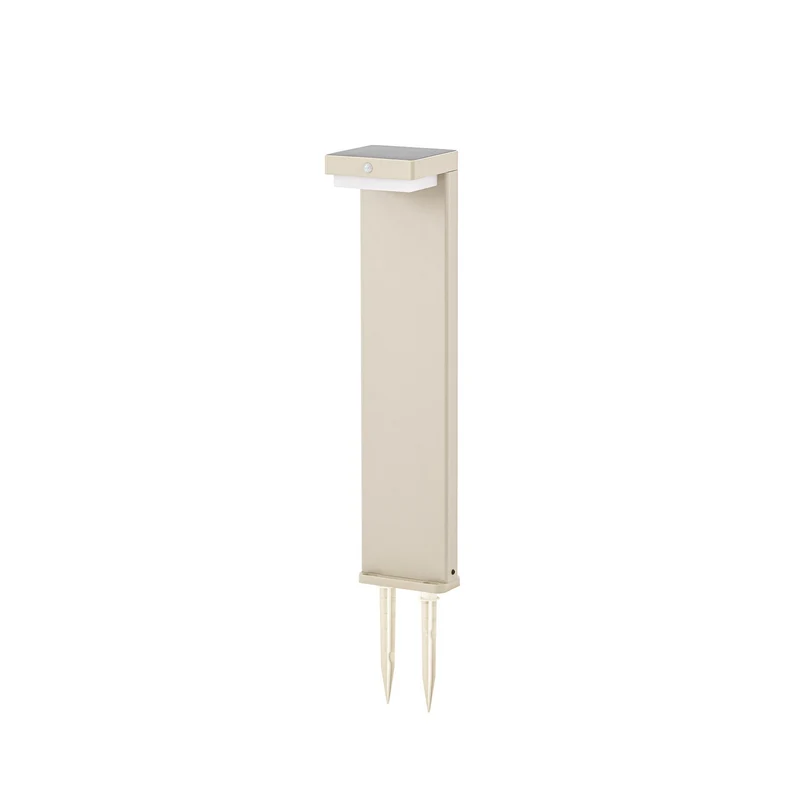 B-Ware Lindby Sockelleuchte Wegeleuchte LED Solar Sensor Aluminium beige Außenleuchte