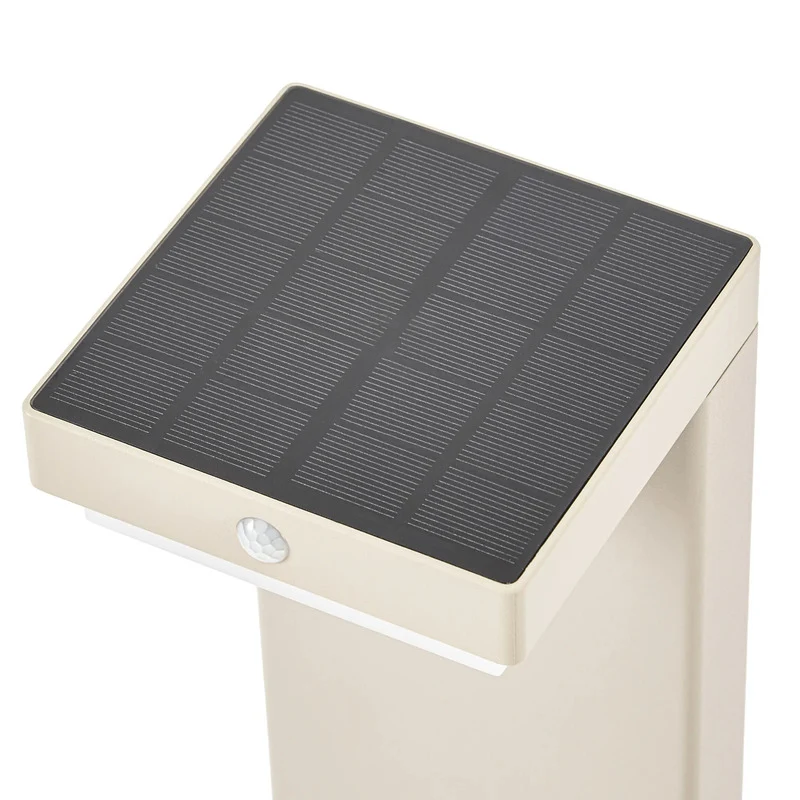 B-Ware Lindby Sockelleuchte Wegeleuchte LED Solar Sensor Aluminium beige Außenleuchte