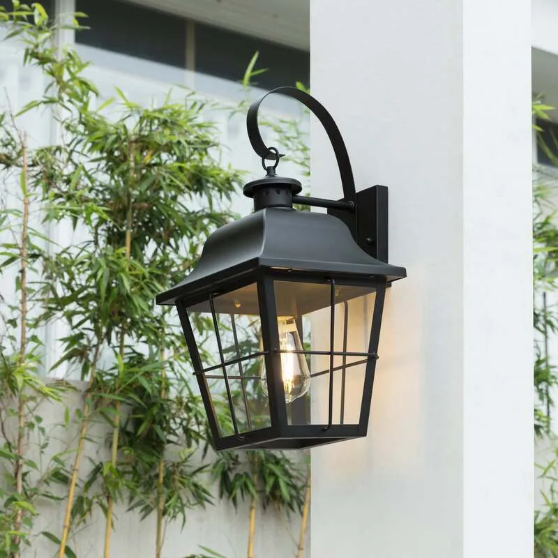 B-Ware Lindby Außenwandleuchte Mertollio LED Gartenleuchte Wandleuchte schwarz 47cm