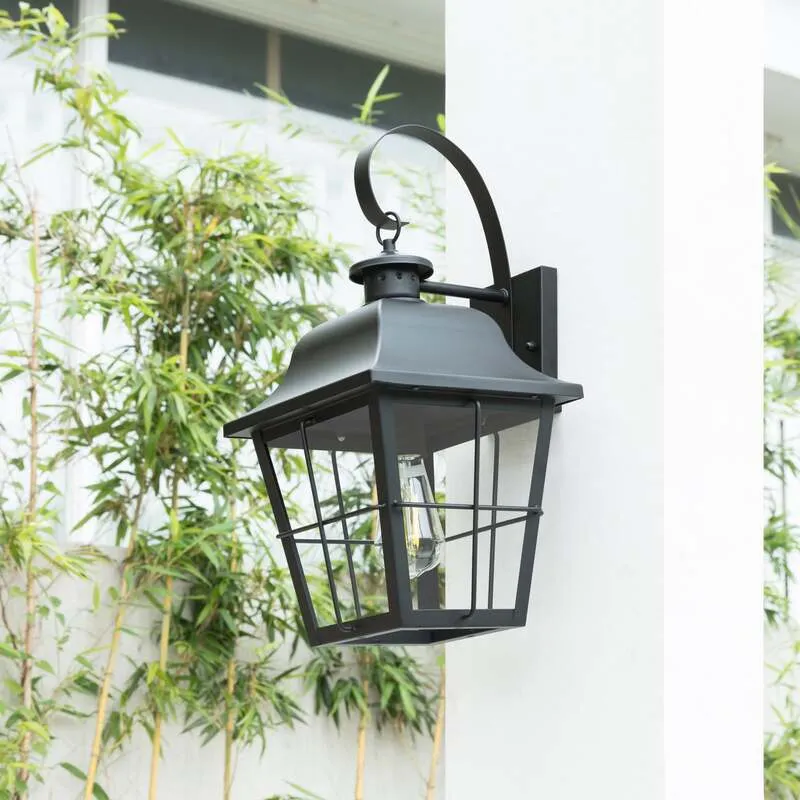 B-Ware Lindby Außenwandleuchte Mertollio LED Gartenleuchte Wandleuchte schwarz 47cm