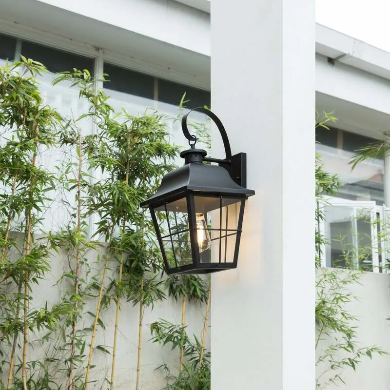B-Ware Lindby Außenwandleuchte Mertollio LED Gartenleuchte Wandleuchte schwarz 47cm