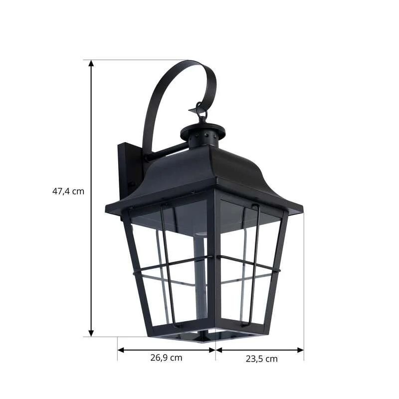 B-Ware Lindby Außenwandleuchte Mertollio LED Gartenleuchte Wandleuchte schwarz 47cm