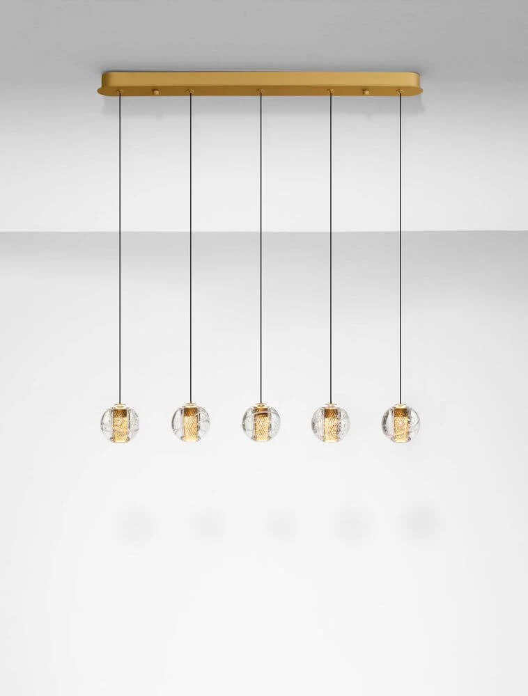 Licio Pendelleuchte Balken 84cm 5-flammig 3000K Gold