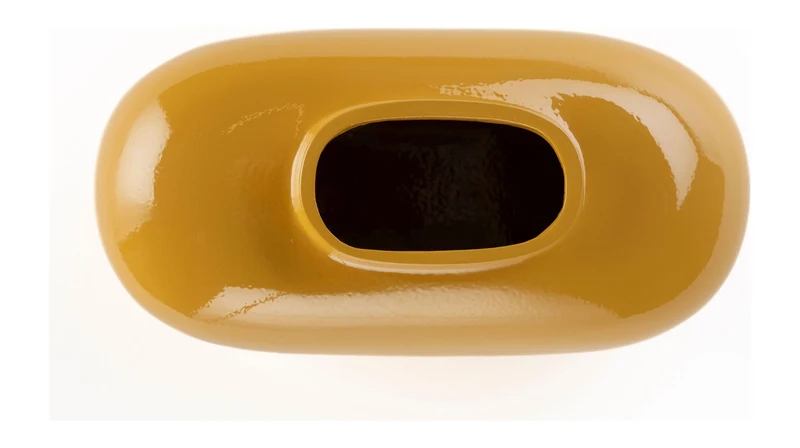 Deko-Vase Droplet S Ochre aus Aluminium mit glänzender Oberfläche