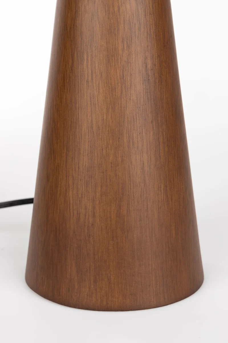 Tischlampe Morel S aus Akazienholz mit rundem Schirm von Dutchbone