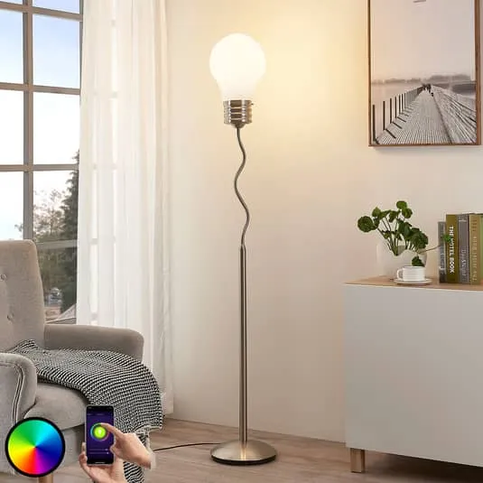 B-Ware Lindby Smart LED-RGB-Stehlampe Stehleuchte Lampe Leuchte Mena, App-Steuerung E27