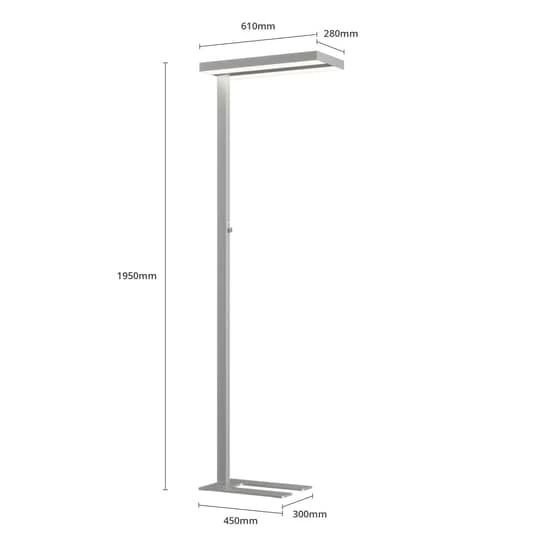B-Ware Arcchio Stehlampe Büroleuchte LED Logan silber Dimmer Office dimmbar