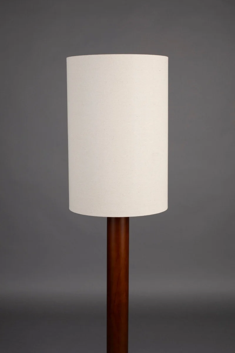 Stehlampe Jones von Dutchbone mit Gestell aus Gummibaumholz in Beige