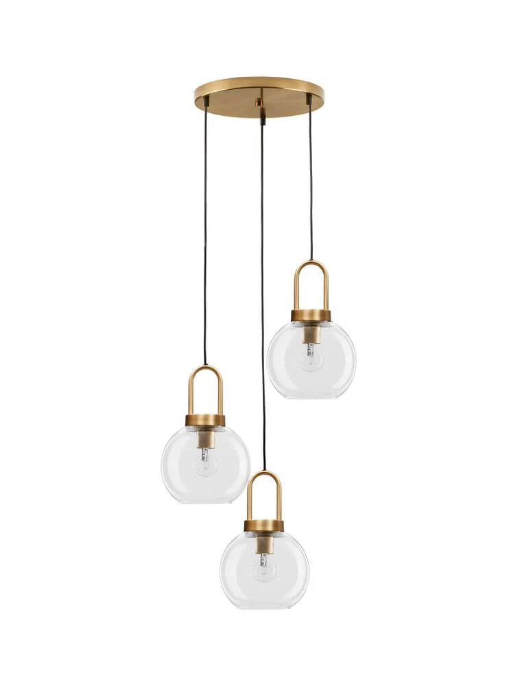 Irvine Pendelleuchte 3-flammig Ø 30cm Gold, Transparent
