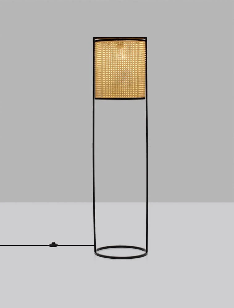 Erto Stehlampe Natur, Schwarz