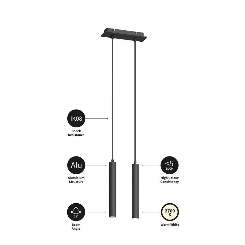 B-Ware Arcchio Franka LED-Pendelleuchte Hängeleuchte Deckenlampe Licht Lampe 2-flammig