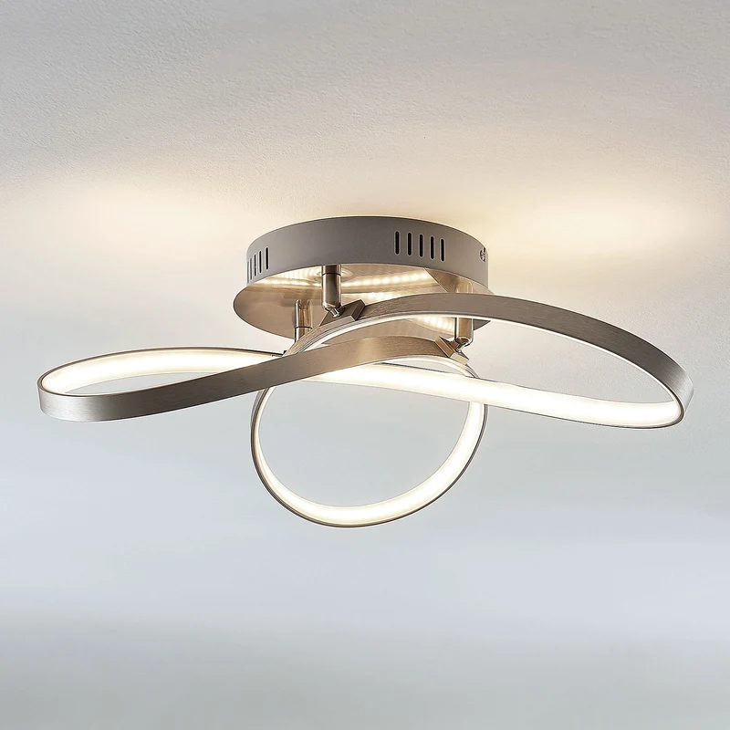 B-Ware Lindby Deckenleuchte Deckenlampe LED Saliha nickel Metall dimmbar550