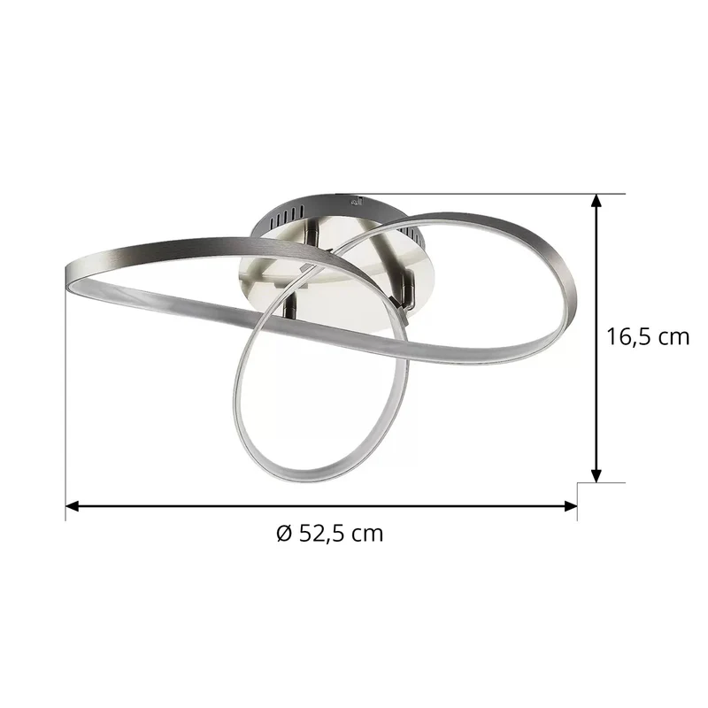 B-Ware Lindby Deckenleuchte Deckenlampe LED Saliha nickel Metall dimmbar550