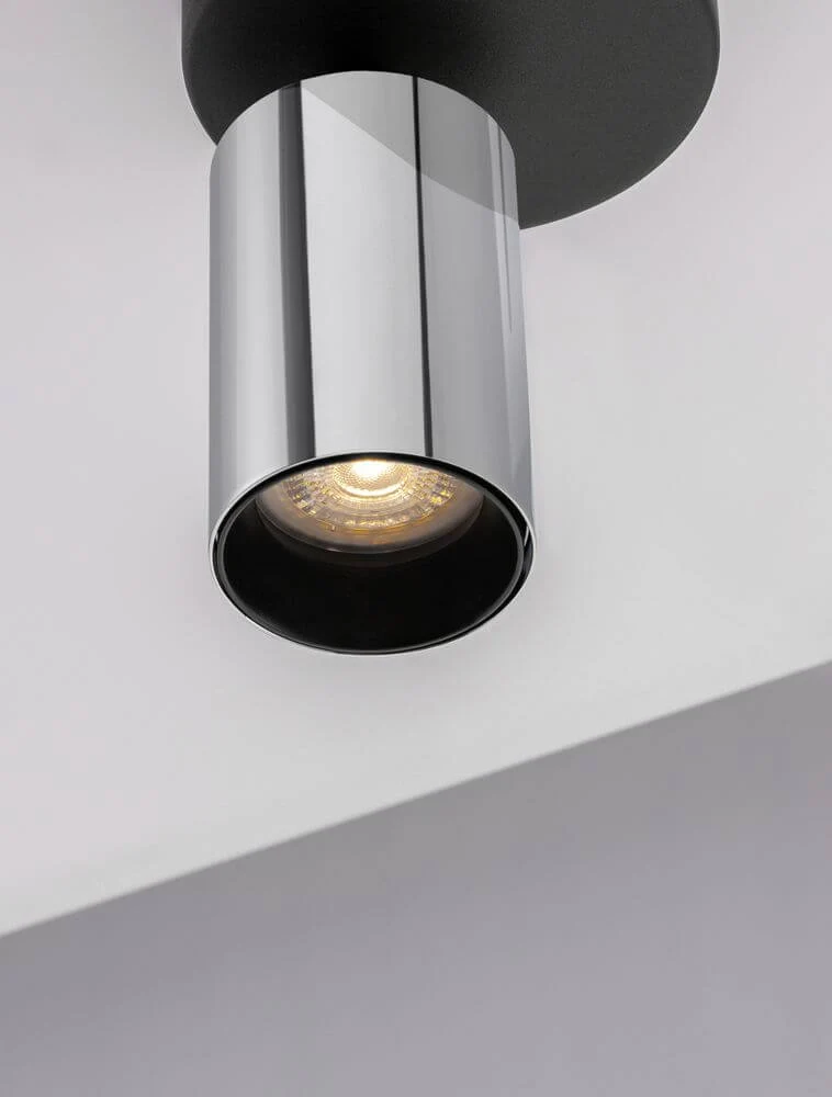 Inus Deckenleuchte Versetzt Ø 5,7cm Schwarz, Chrom