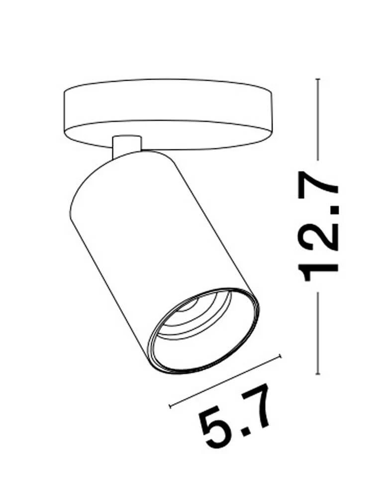Inus Deckenleuchte Versetzt Ø 5,7cm Schwarz, Chrom