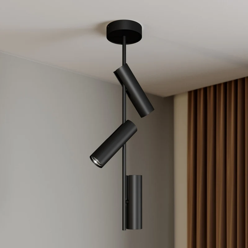 B-Ware Sigma Lighting Deckenspot Deckenlampe Lampe Leuchte Strahler 3-fl. Leda schwarz