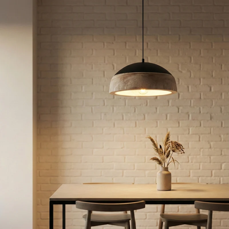 B-Ware Lucande Hängeleuchte Pendelleuchte Leivar Ø35cm LED Holz Schwarz E27 Lampe