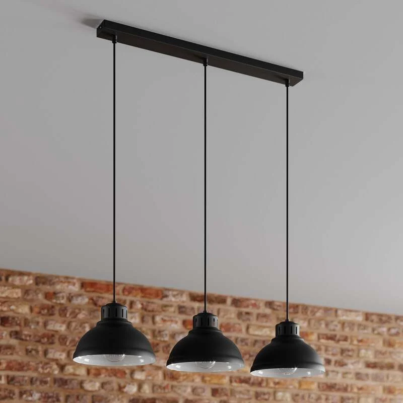 B-Ware Euluna Hängeleuchte Sven LED Pendelleuchte dimmbar schwarz 3-flammig 75x21cm
