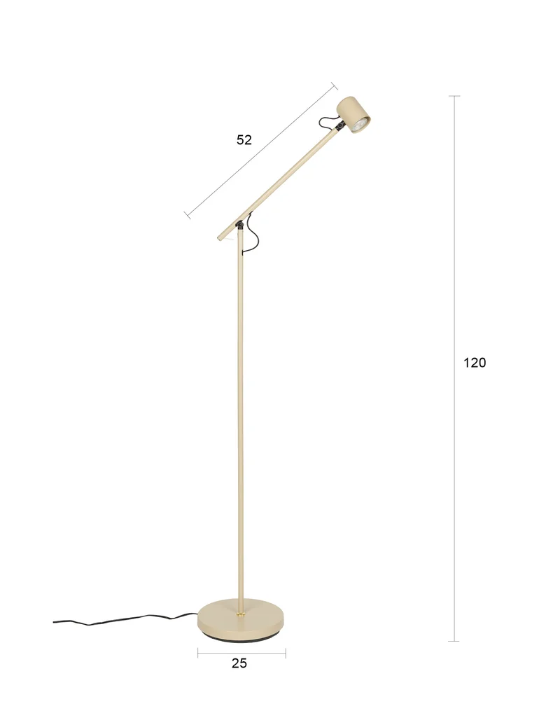 Stehlampe Aero Beige, verstellbar aus Metall mit GU10-Fassung