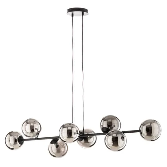 B-Ware Euluna Hängeleuchte Hängelampe Lampe Leuchte Glassy 8 flammig Glasschirm grafit