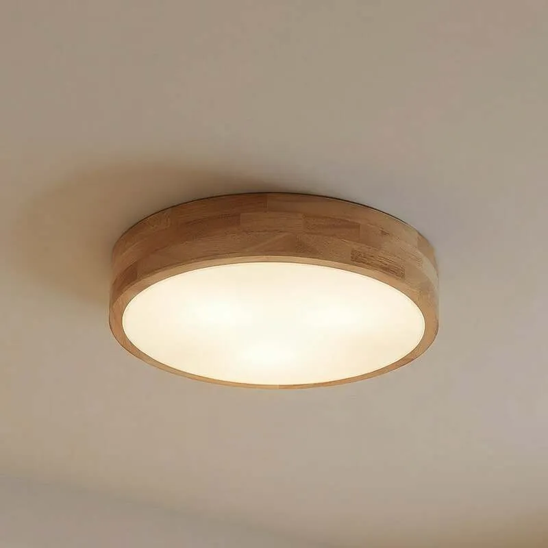 B-Ware Lindby Deckenlampe Hängeleuchte Tanju LED Leuchte dimmbar Holz Ø40cm weiß 3-flg