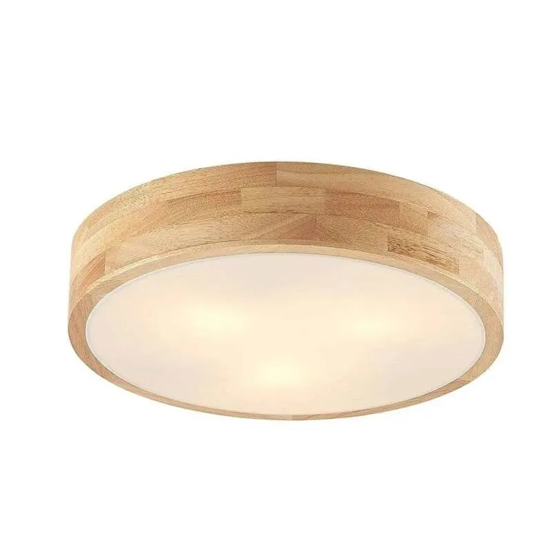 B-Ware Lindby Deckenlampe Hängeleuchte Tanju LED Leuchte dimmbar Holz Ø40cm weiß 3-flg