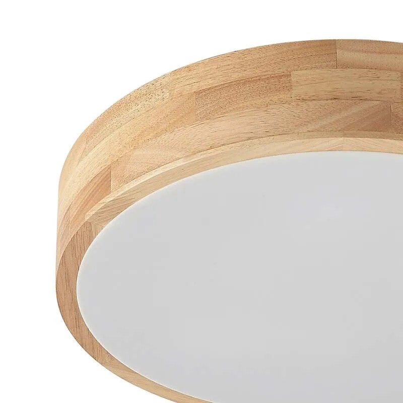 B-Ware Lindby Deckenlampe Hängeleuchte Tanju LED Leuchte dimmbar Holz Ø40cm weiß 3-flg