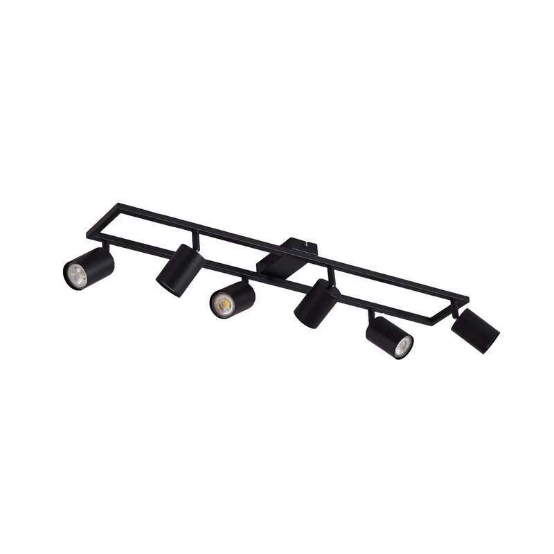 B-Ware Lindby Deckenstrahler Bravius 6-flammig LED dimmbar schwarz Eisen 80x12cm