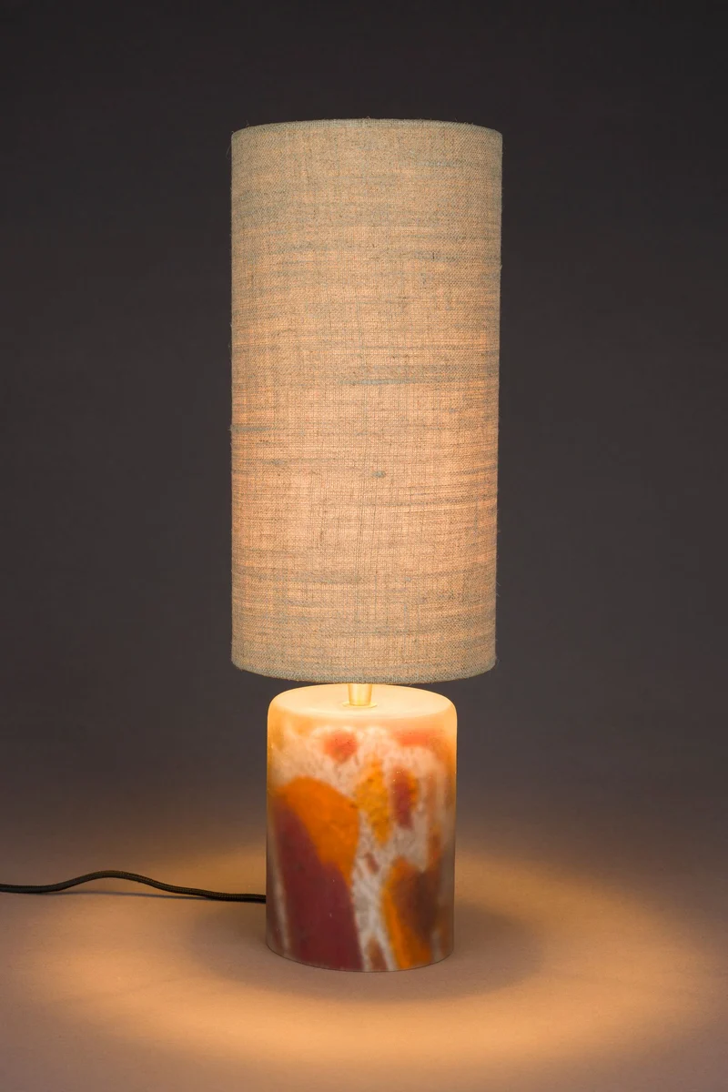 Tischlampe Earl mit Leinenschirm in Boho-Stil, Dutchbone, E27-Fassung