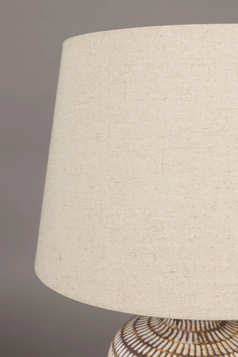 Tischlampe Russel mit handbemaltem Keramikfuß in Beige von Dutchbone