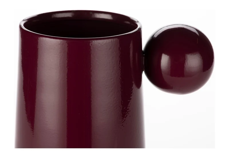 Dutchbone Vase Dot L Bordeaux aus Eisen mit glänzender Oberfläche