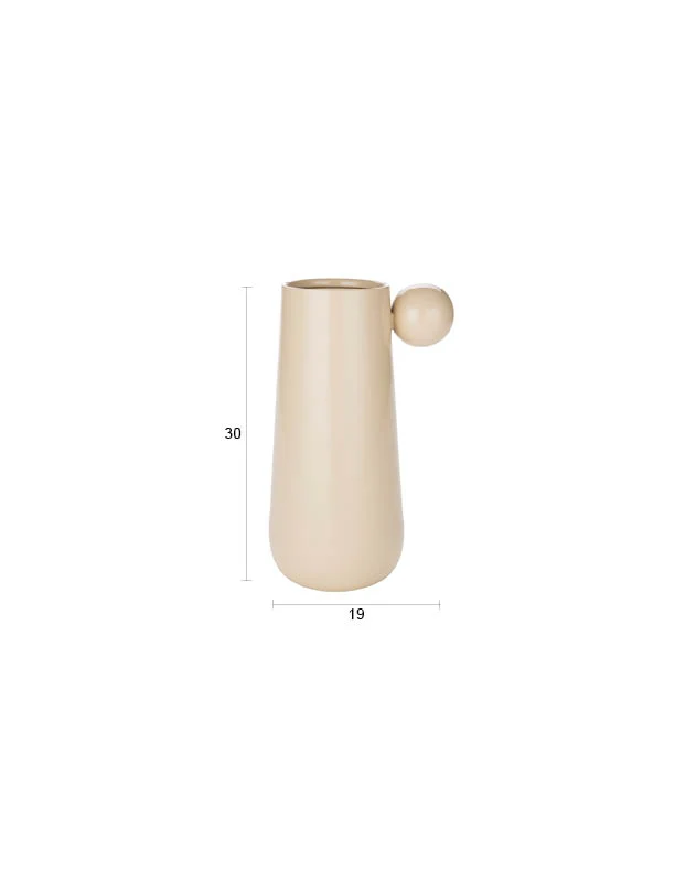 Dutchbone Vase Dot L Bordeaux aus Eisen mit glänzender Oberfläche