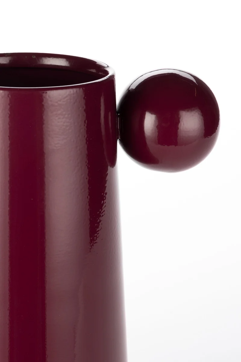 Dutchbone Vase Dot M Bordeaux aus Eisen mit Glanzfinish für Wohnzimmer