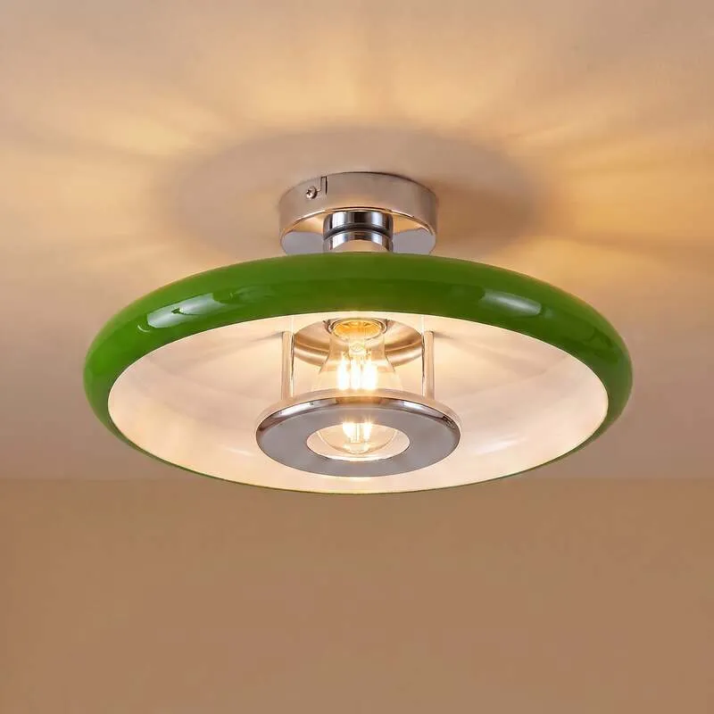 B-Ware Lindby Deckenleuchte Branford LED Lampe Leuchte dimmbar grün Ø35cm 16cm hoch
