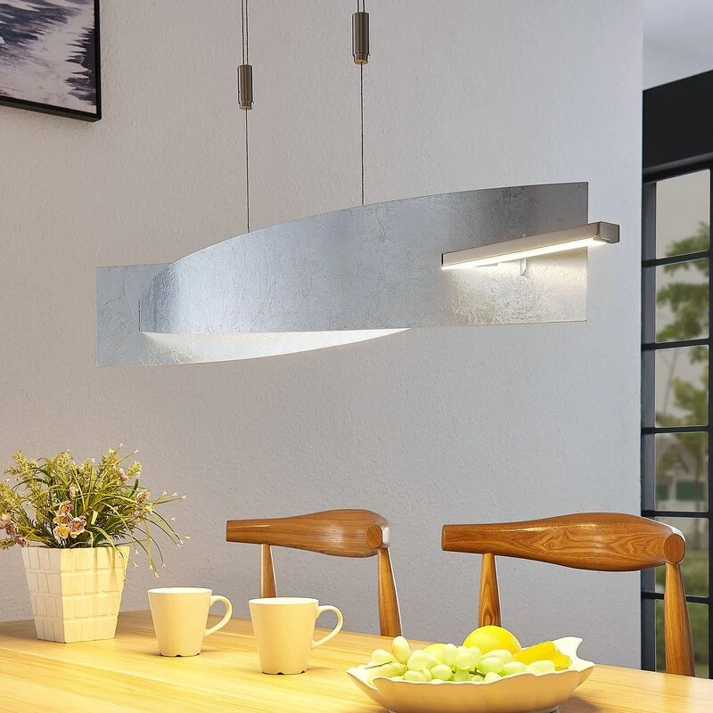 B-Ware Lucande Pendelleuchte Hängelampe LED Marija silber höhenverstellbar dimmbar 101