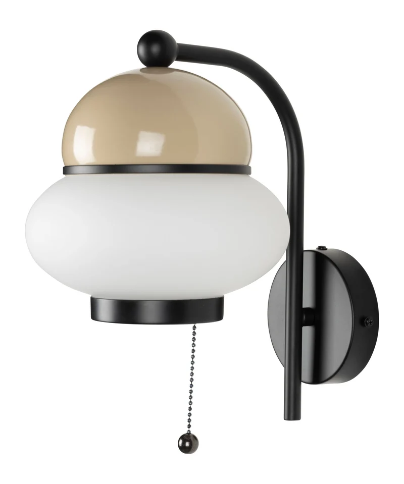 Wandlampe Bumble Beige mit Milchglasschirm im Retro-Design von Zuiver