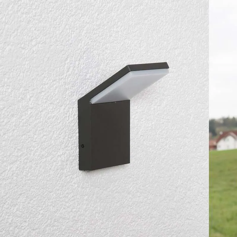 B-Ware Lucande Außenwandleuchte Nevio LED Gartenleuchte anthrazit 3000K IP54 17cm