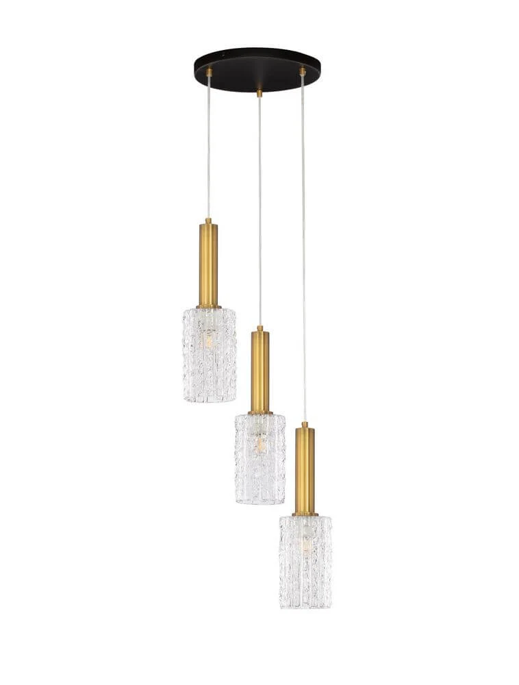Certa Pendelleuchte 3-flammig Ø 30cm Schwarz, Gold