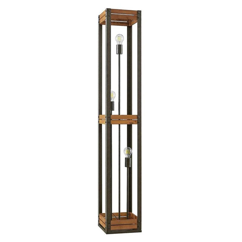 B-Ware Lindby Kanisa Stehleuchte Stehlampe Wohnzimmerlampe Lampe Leuchte Metall Holz912