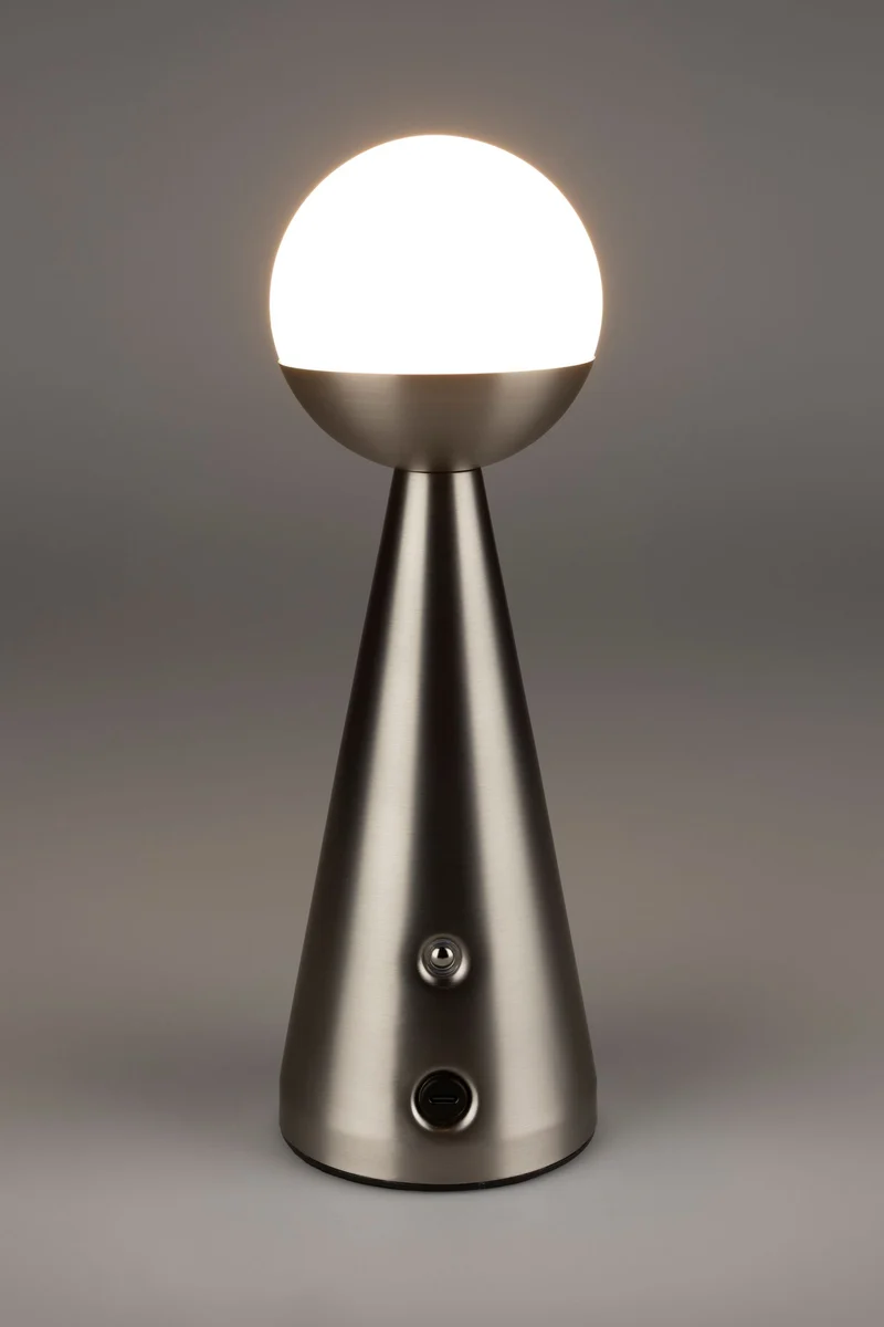 Akku-Tischlampe Bello Silber von Zuiver, kabellos & dimmbar