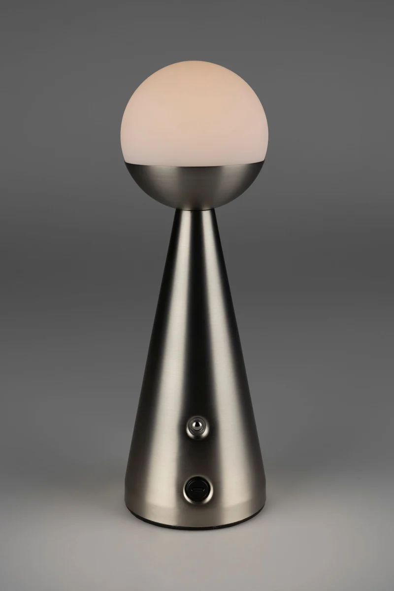 Akku-Tischlampe Bello Silber von Zuiver, kabellos & dimmbar