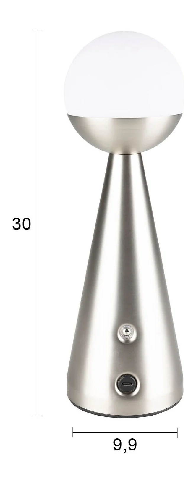 Akku-Tischlampe Bello Silber von Zuiver, kabellos & dimmbar