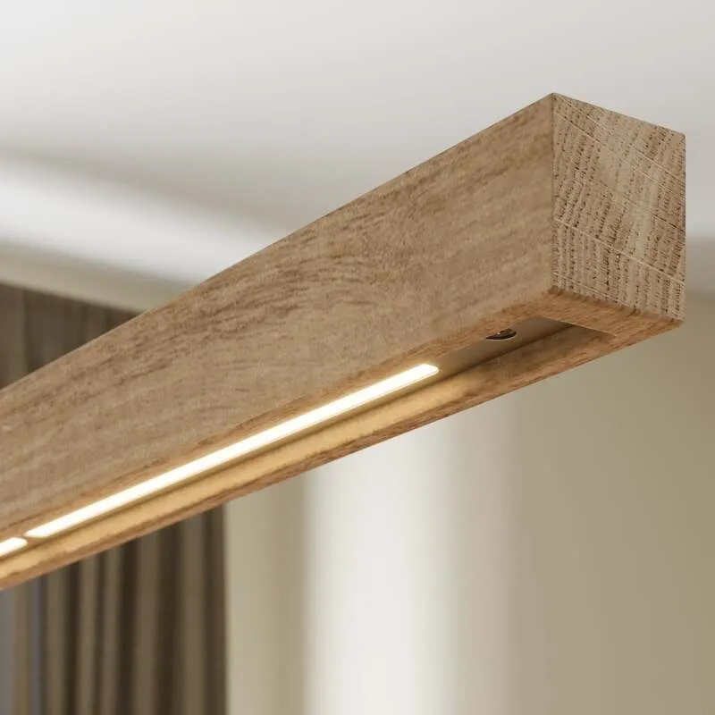 B-Ware quitani Pendelleuchte Hängeleuchte Nora LED Lampe dimmbar Eiche natur 118cm