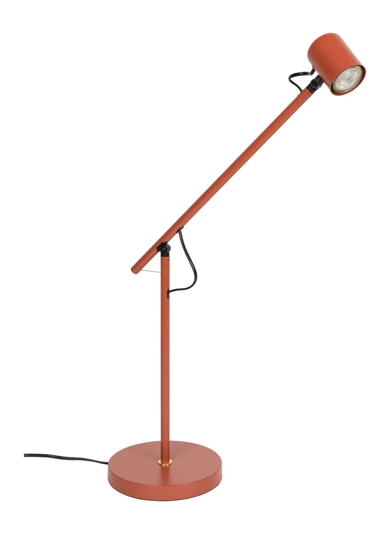 Tischlampe Aero in Rot mit Metallgestell, höhenverstellbar, GU10