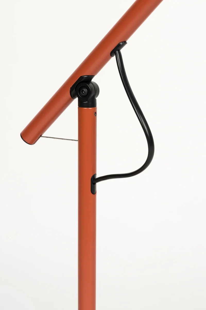 Tischlampe Aero in Rot mit Metallgestell, höhenverstellbar, GU10