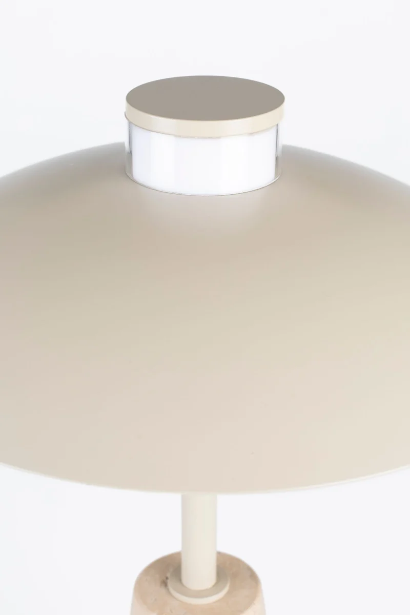 Tischlampe Cole aus Travertin in Beige von Zuiver mit E27-Fassung