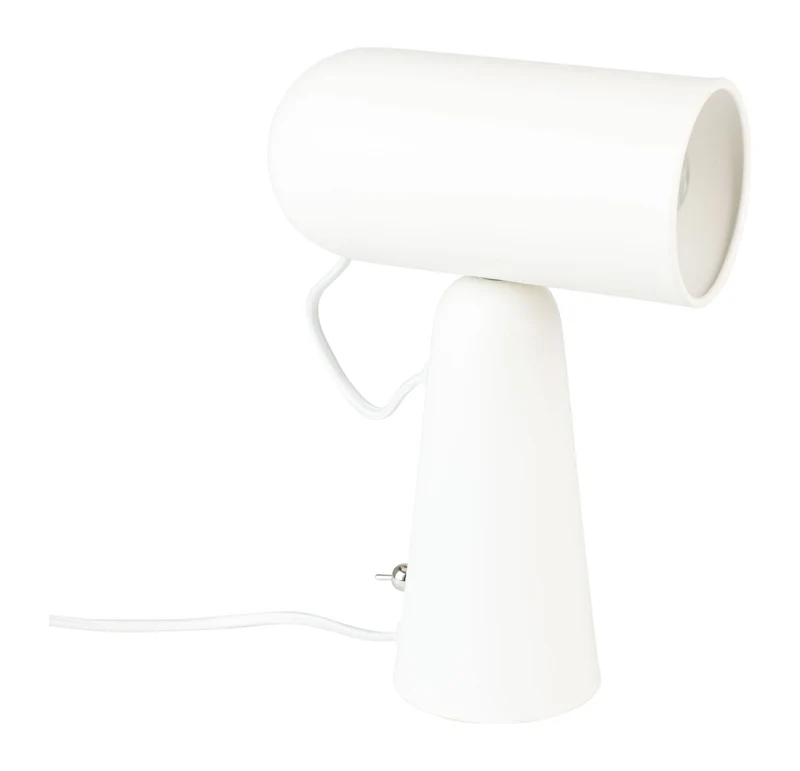 Schreibtischlampe Vesper in Weiß mit drehbarem Magnet-Lampenschirm